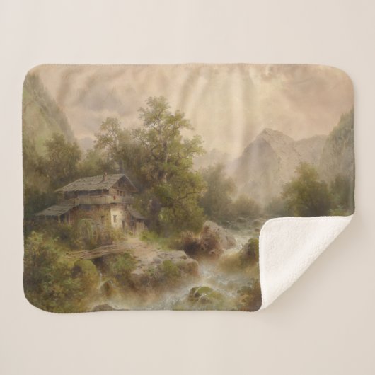 山のストリーム上のミル(アルバート・リーガー著) シェルパブランケット (正面(横))