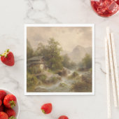 山のストリーム上のミル（アルバート・リーガー著） スタンダードランチョンナプキン (インサイチュ)