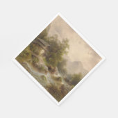 山のストリーム上のミル（アルバート・リーガー著） スタンダードランチョンナプキン (角)