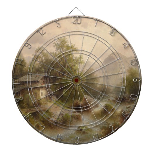 山のストリーム上のミル（アルバート・リーガー著） ダーツボード (正面)