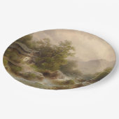 山のストリーム上のミル(アルバート・リーガー著) ペーパープレート (アングル)