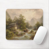 山のストリーム上のミル（アルバート・リーガー著） マウスパッド (マウス)