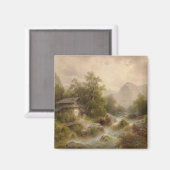 山のストリーム上のミル(アルバート・リーガー著) マグネット (正面/裏面)