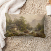 山のストリーム上のミル（アルバート・リーガー著） ランバークッション (ブランケット)