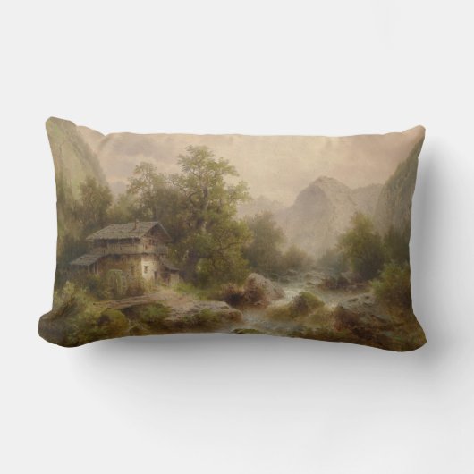 山のストリーム上のミル（アルバート・リーガー著） ランバークッション (正面)
