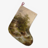山のストリーム上のミル（アルバート・リーガー著） ラージクリスマスストッキング (正面 (吊り時))