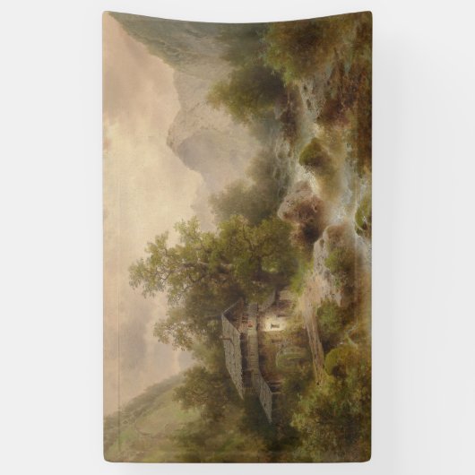 山のストリーム上のミル（アルバート・リーガー著） 横断幕 (縦)
