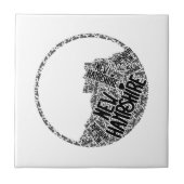 山のセラミックのタイルの黒いグラフィックの老人 タイル (正面)