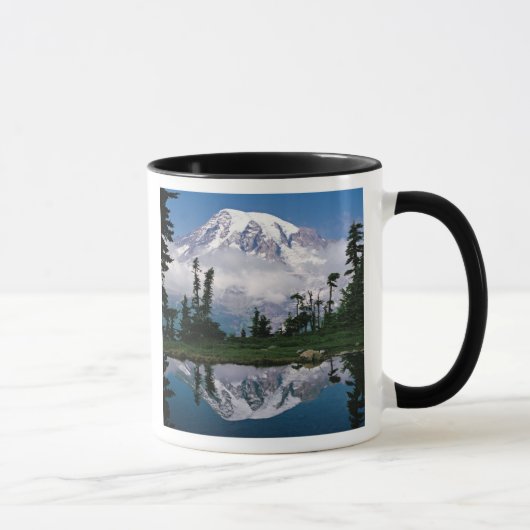 山のタンのレーニア山の反射 マグカップ (右)