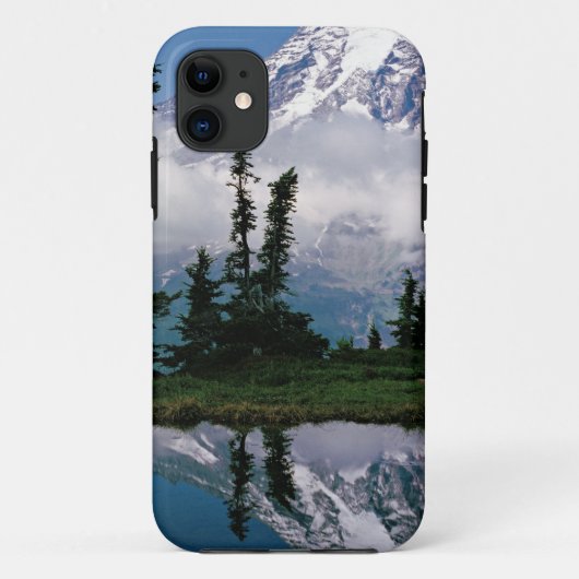山のタンのレーニア山の反射 Case-Mate iPhoneケース (裏面)
