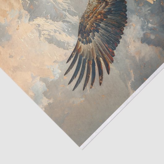 山のデコペ飛んでいるージの上にハゲのワシ 薄葉紙 (詳細)