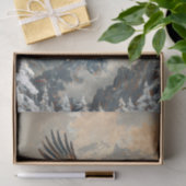 山のデコペ飛んでいるージの上にハゲのワシ 薄葉紙 (ギフト)