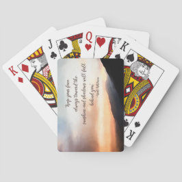 山のトランプ上の日没 トランプ