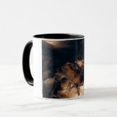 山のトレントで鹿と猟犬 マグカップ (正面左)