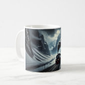 山のトンネルを抜ける蒸気機関車 コーヒーマグカップ (正面左)