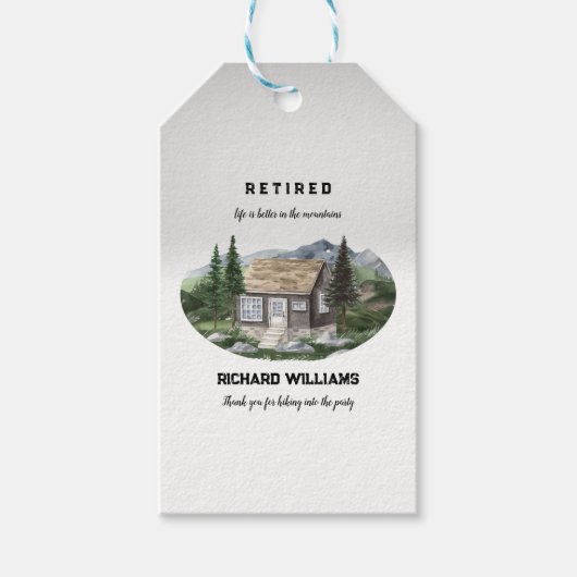 山のハイキングで退職生活が良い ギフトタグ (正面)