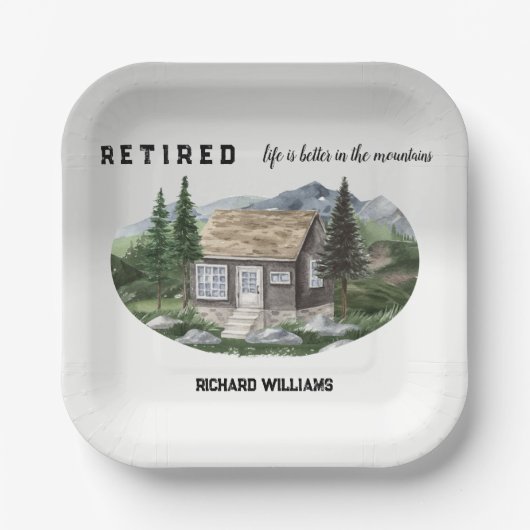 山のハイキングで退職生活が良い ペーパープレート (正面)