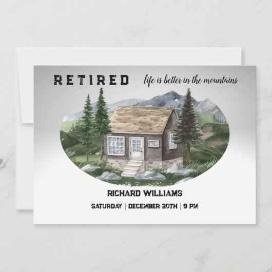 山のハイキングで退職生活が良い 招待状 (正面)