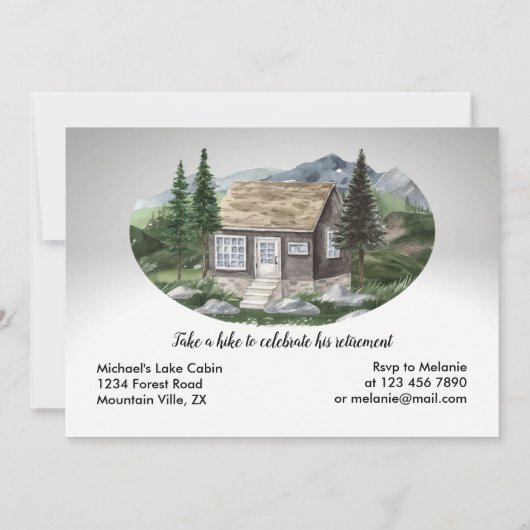 山のハイキングで退職生活が良い 招待状 (裏面)