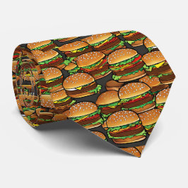 山のハンバーガーのネックタイ ネクタイ