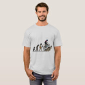山のバイクもしくは自転車に乗る人 Tシャツ (正面フル)