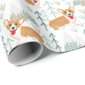 山のパターンでコルギアドベンチャー – 白 ラッピングペーパー (ロールコーナー)