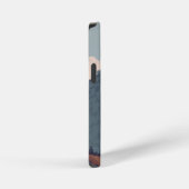 山のピクセル化された景色 iPhoneケース (右側面)