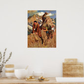 山のピークに3つのアルピニスト、おもしろいヴィンテージ ポスター (キッチン)