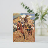 山のピークに3つのアルピニスト、おもしろいヴィンテージ ポストカード (スタンド正面)