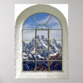 山のピークビューカーブフェイクウィンドウ ポスター (正面)