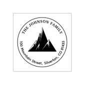 山のファミリー ネーム カーブ テキスト 返送先住所 ラバースタンプ (インプリント)