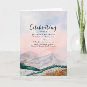 山のフローラフィールドお祝いの人生の葬儀 プログラム (正面)