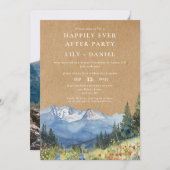 山のフローラ写真素朴の後に幸せに 招待状 (正面/裏面)