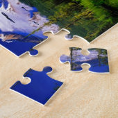 山のフードのオレゴンの景色の雪 ジグソーパズル (側面)