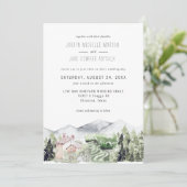 山のブドウ園の風景が描かれた結婚式の招待状 | Rustic Mountain Vineyard (スタンド正面)