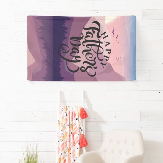 山のプラークで父の日を幸せに 横断幕 (インサイチュ)