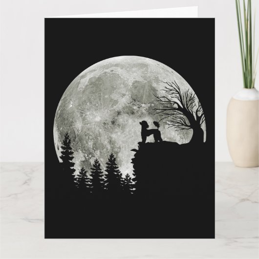 山のプードル ハロウィン プードル好きな人へのプレゼント カード (正面)