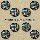 山のポーチにカスタマイズ可能な静かな猫 ラウンド壁時計