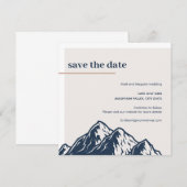 山のモダン自然屋外の日付を保存 招待状 (正面/裏面)
