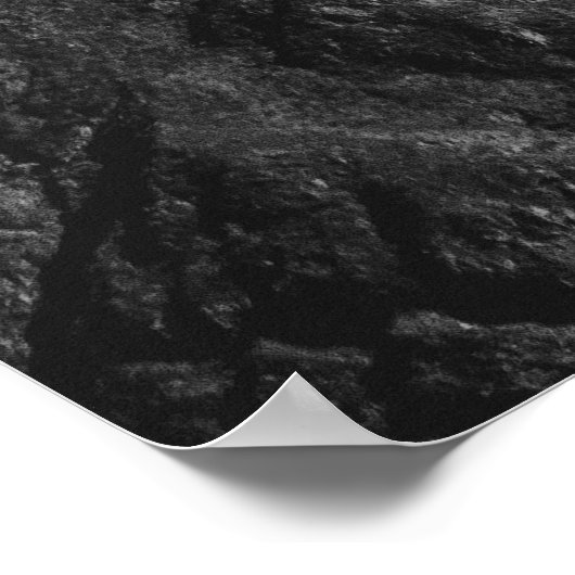 山のモノクロ写真 ポスター (角)