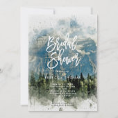 山のモミの木のブライダルシャワーの招待 招待状 (正面)