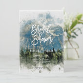 山のモミの木のブライダルシャワーの招待 招待状 (スタンド正面)