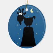 山のヤギのシルエット セラミックオーナメント (左)