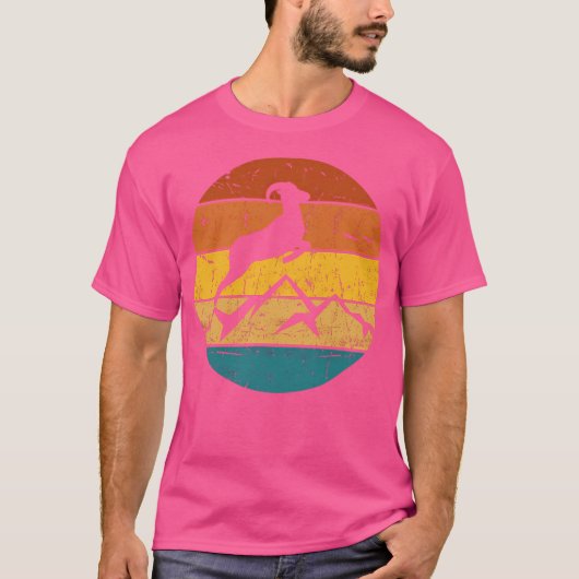 山のヤギ。レトロ Tシャツ (正面)