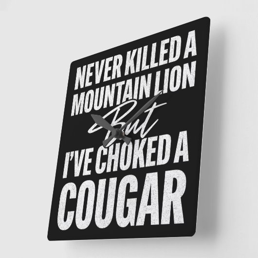 山のライオンを殺したことはないが、私は部屋を詰め込んだ スクエア壁時計 (傾斜)