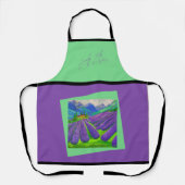 山のラベンダーフィールド – アートエプロン エプロン (正面)