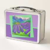 山のラベンダーフィールド – アート メタルランチボックス (正面)