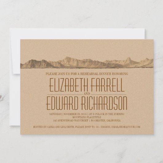 山のリハーサルの夕食の招待 招待状 (正面)
