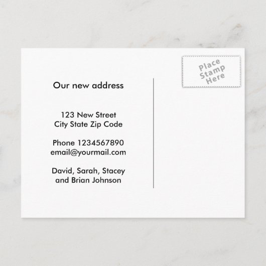 山のロゴカスタムの新しいアドレスの移動 案内ポストカード (裏面)