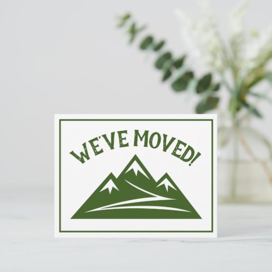 山のロゴカスタムの新しいアドレスの移動 案内ポストカード (スタンド正面)